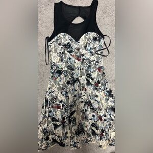 Material Girl Black and Floral Dress